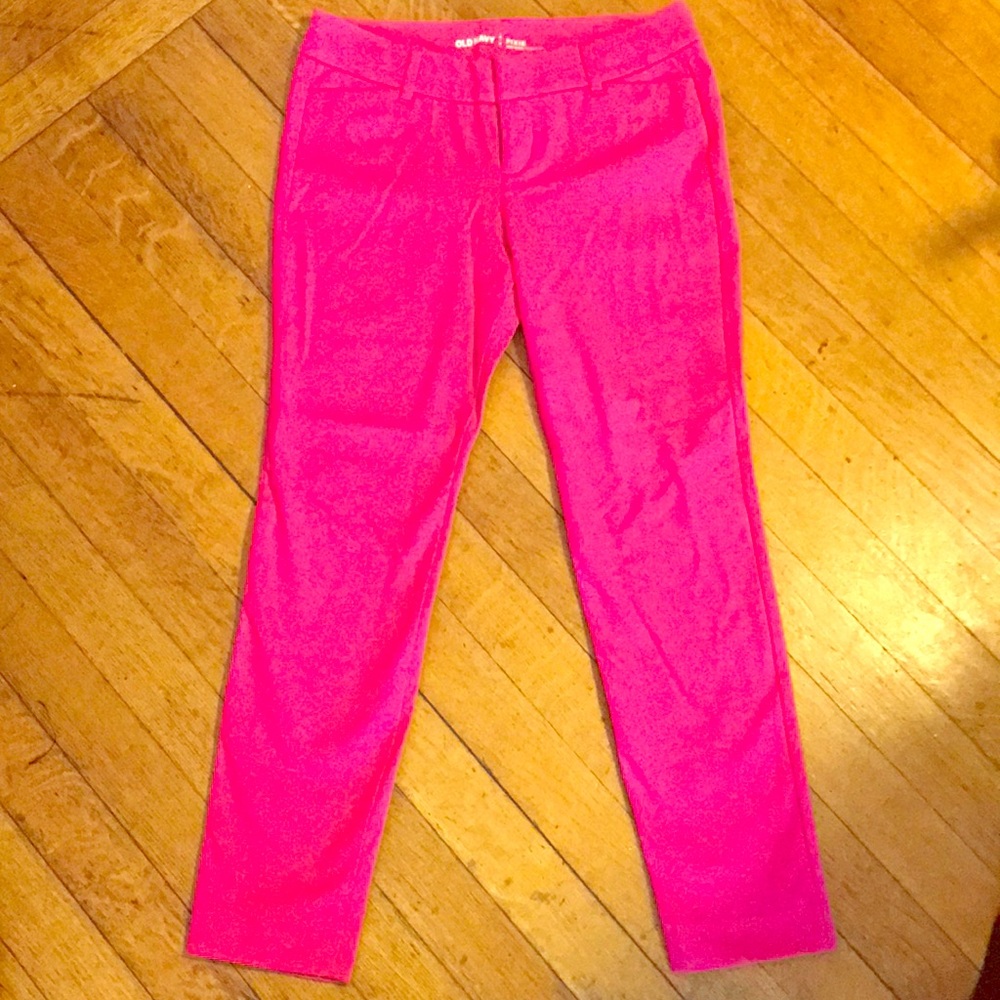 Pink Pixie Cut Mid-Rise Old Navy Pants